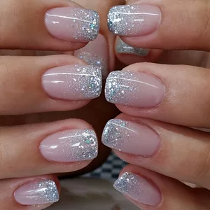 Glitter French Nail Tips - Cross-border